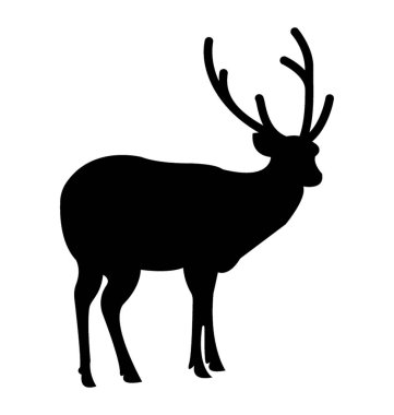 Geyiği siluet vektör simgesi
