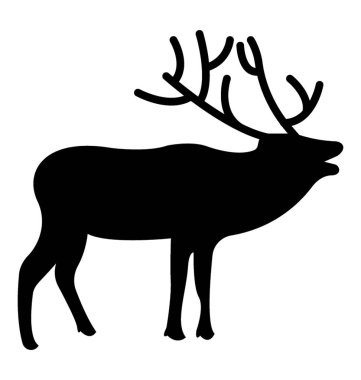 Geyiği siluet vektör simgesi