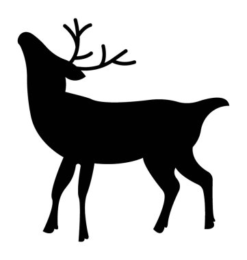 Geyiği siluet vektör simgesi
