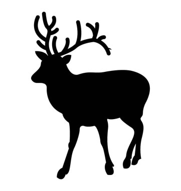 Geyiği siluet vektör simgesi
