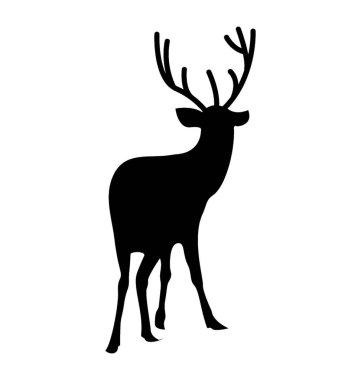Geyiği siluet vektör simgesi