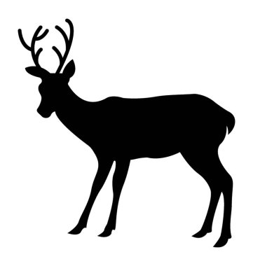Geyiği siluet vektör simgesi
