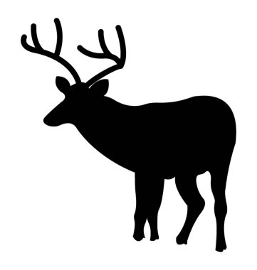 Geyiği siluet vektör simgesi