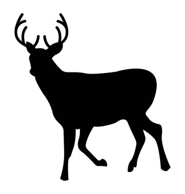 Geyiği siluet vektör simgesi