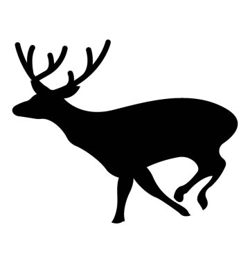 Geyiği siluet vektör simgesi