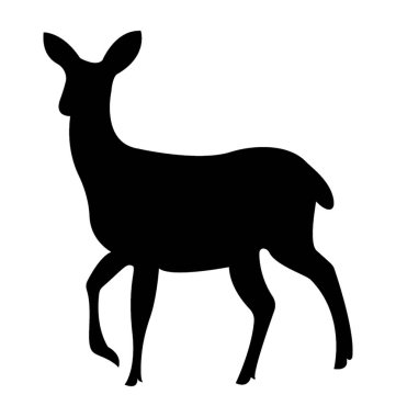 Geyiği siluet vektör simgesi