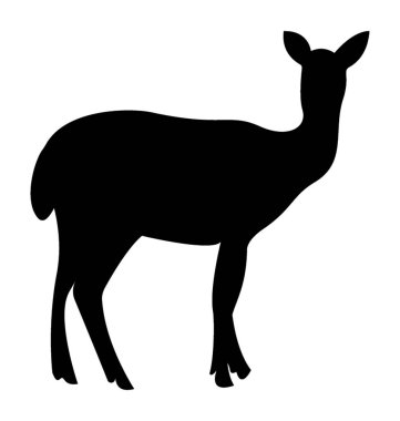 Geyiği siluet vektör simgesi
