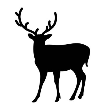 Geyiği siluet vektör simgesi