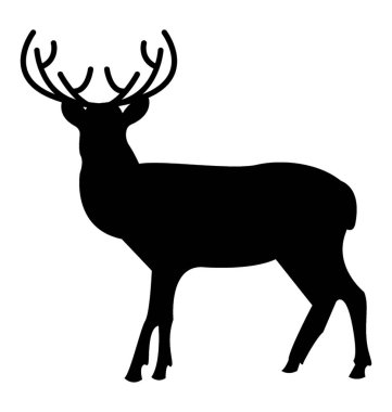 Geyiği siluet vektör simgesi