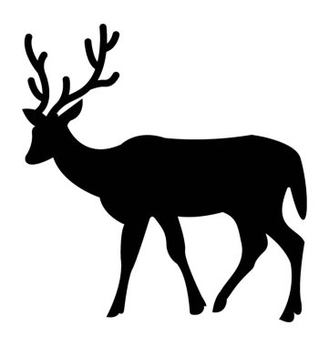 Geyiği siluet vektör simgesi