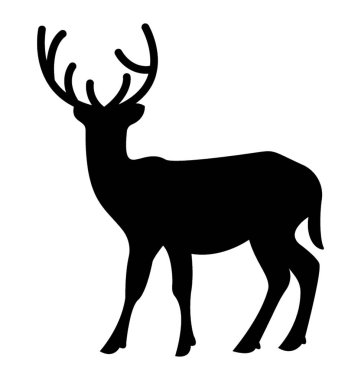 Geyiği siluet vektör simgesi