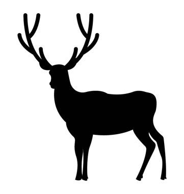 Geyiği siluet vektör simgesi
