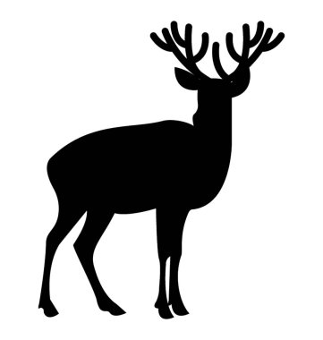 Geyiği siluet vektör simgesi