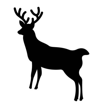 Geyiği siluet vektör simgesi