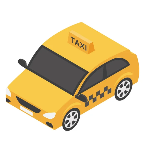 Icono Plano Diseño Taxi — Vector de stock