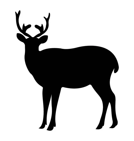 Ikona Białym Tle Projekt Zwierzęta Deer — Wektor stockowy