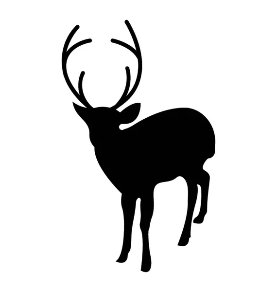 Icône Vectorielle Silhouette Cerf — Image vectorielle