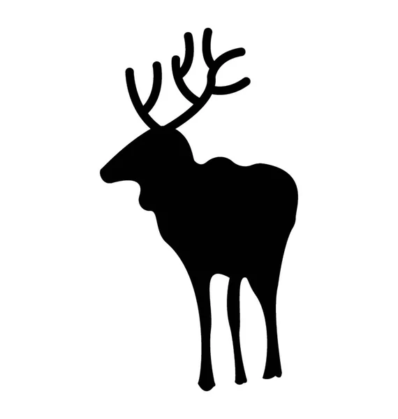 Icône Vectorielle Silhouette Cerf — Image vectorielle