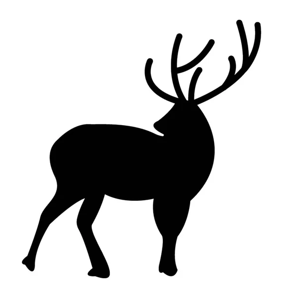 Icône Vectorielle Silhouette Cerf — Image vectorielle