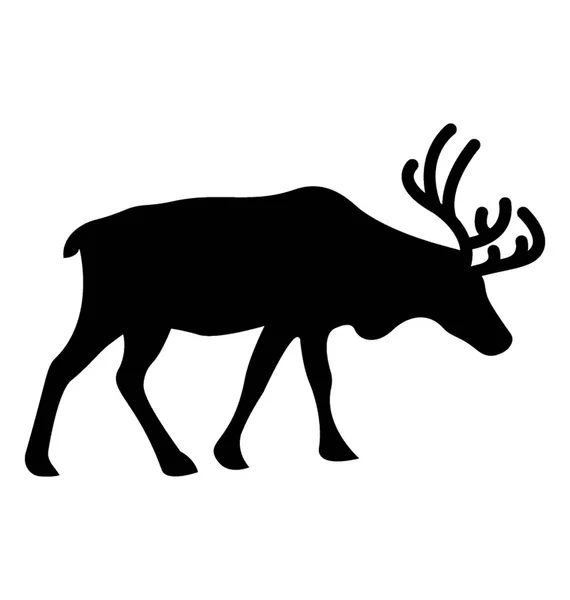 Icône Vectorielle Silhouette Cerf — Image vectorielle