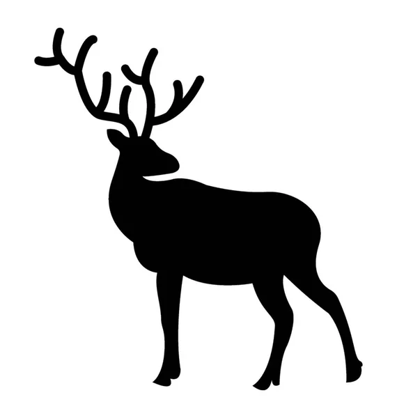 Stag Silhouette Vector Icon — Stock Vector