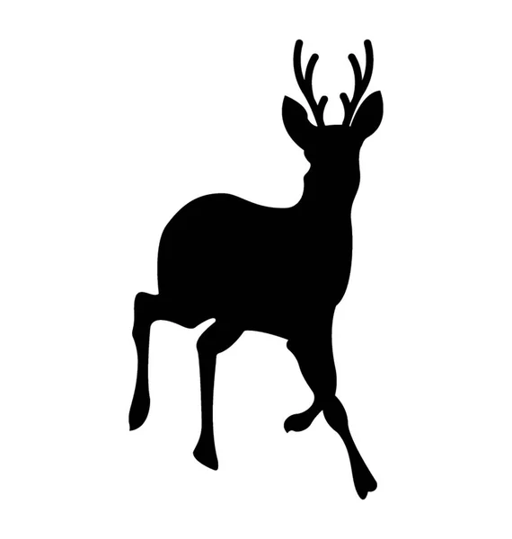 Icône Vectorielle Silhouette Cerf — Image vectorielle