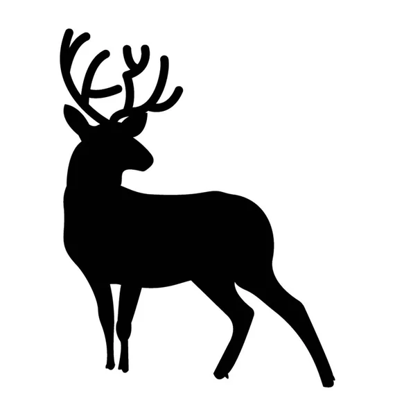 Stag Silhouette Vector Icon — Stock Vector