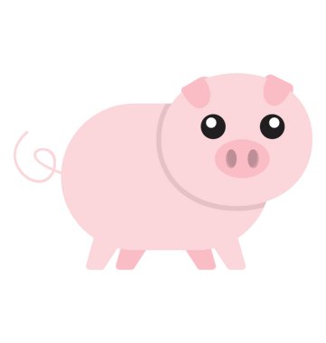 Domuz düz renkli simge