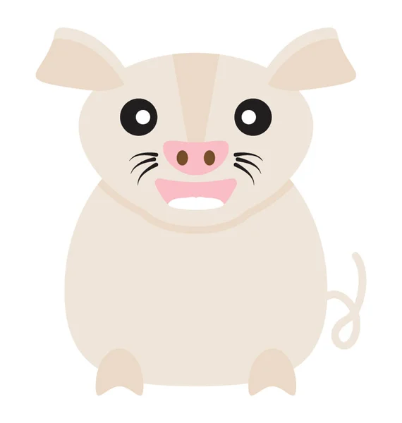 かわいい漫画豚アイコン — ストックベクタ