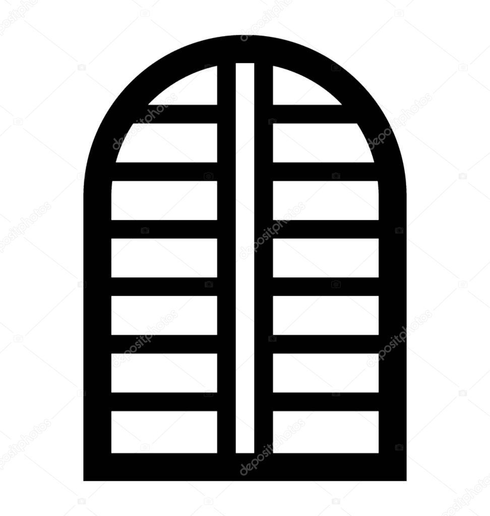 Isolated icon design of plantation shutter