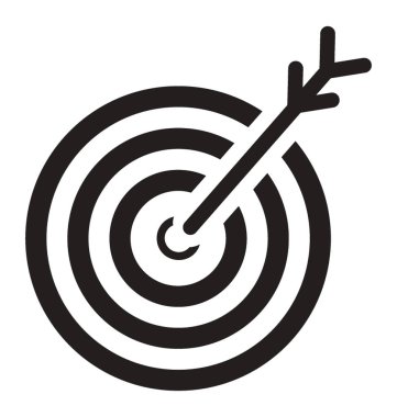 Ok ile dart tahtası oyun okçuluk temsil eder.