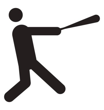 Simge sopasıyla beyzbol oyuncusu tasvir eden insan bir avatar