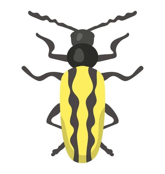 Blister Beetle Brukar Sitta Växter Ikoner — Stock vektor