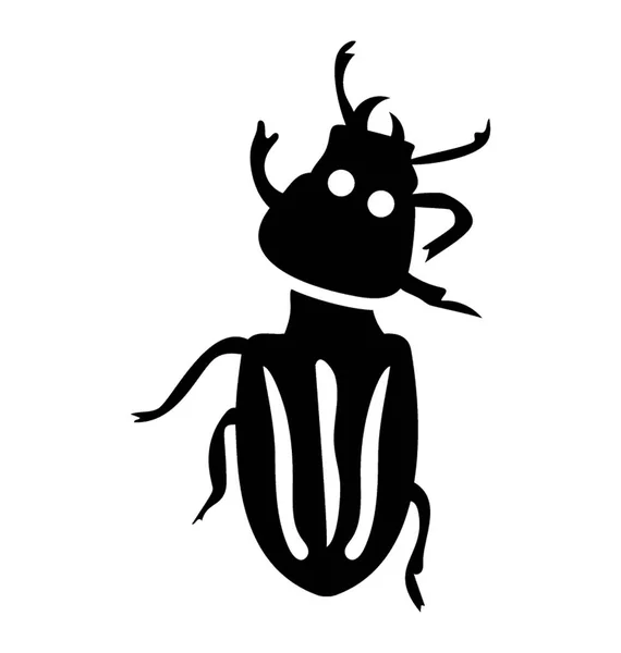 水泡甲虫通常坐在植物图标上 — 图库矢量图片