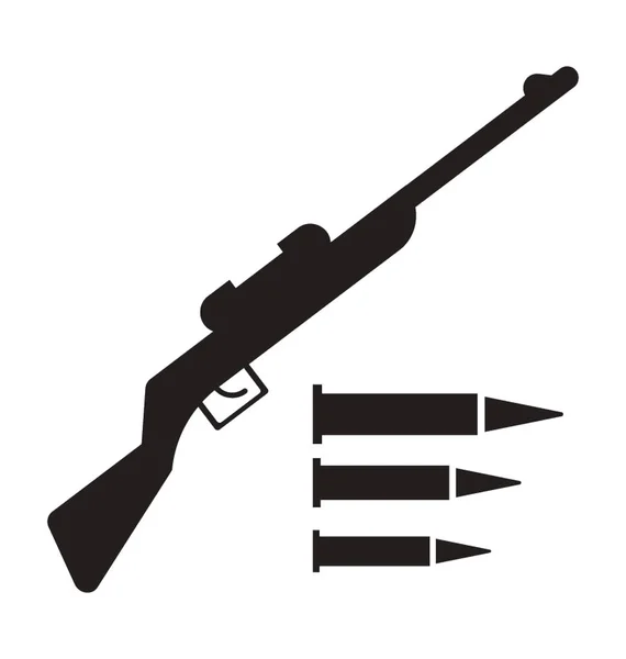 Symbol Eines Gewehrs Für Die Jagd Mit Der Darstellung Von — Stockvektor