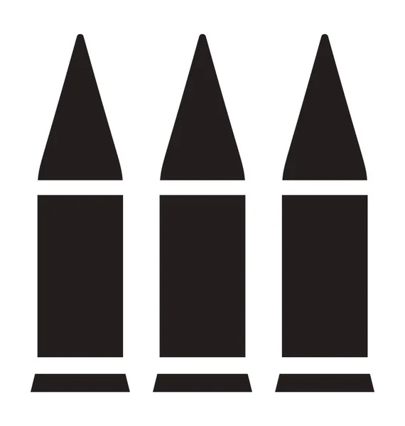 Ikon Dari Bentuk Runcing Peluru Yang Digunakan Dalam Pistol - Stok Vektor