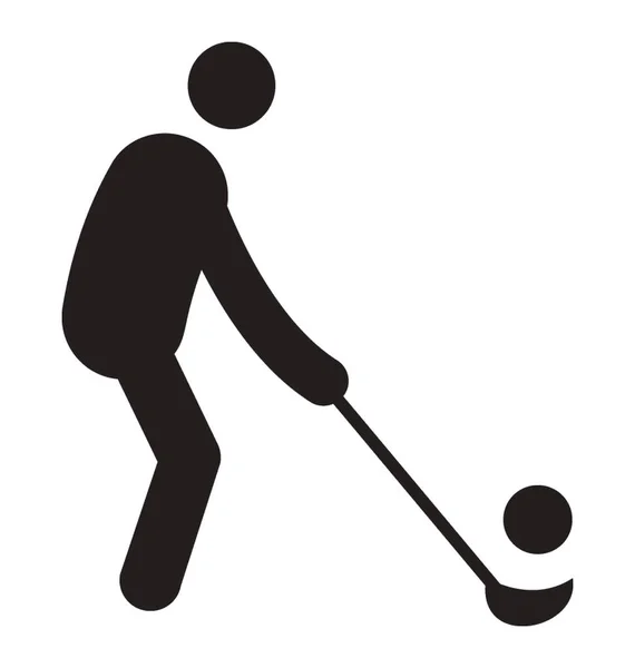 Icona Avatar Umano Che Gioca Hockey — Vettoriale Stock