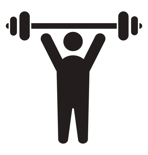 Icon Human Avatar Doing Weight Lifting — Stock Vector