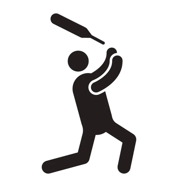 Икона Человеческого Аватара Играющего Крикет — стоковый вектор