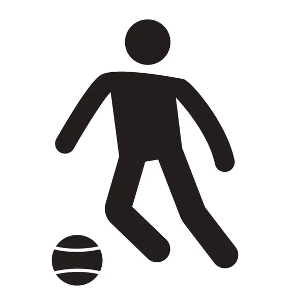 Pictogram Van Een Menselijke Avatar Voetballen — Stockvector