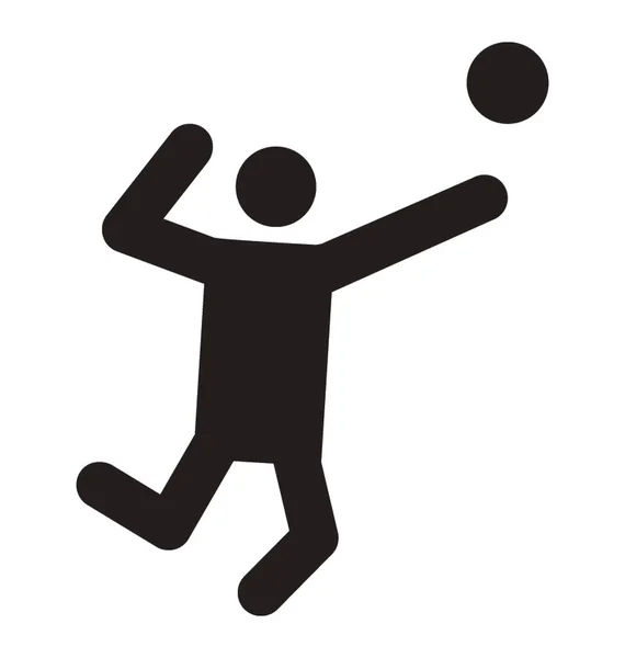 Icono Avatar Humano Jugando Voleibol — Vector de stock