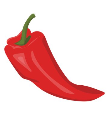 Kırmızı biber, baharat düz renkli simge