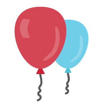 Bir çift balon Doğum günü balonları tasvir