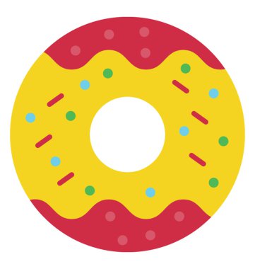 Konfeti ile çikolatalı çörek üstüne serpilir