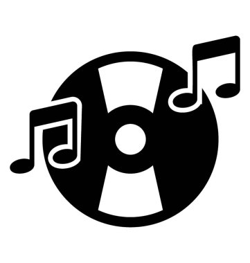 Müzik CD'si tasvir eden müzik işareti olan cd simgesini