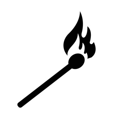 Yanan kibrit çöpü bilinen yangın ile sopa 