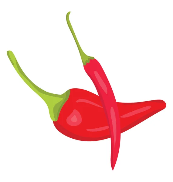 Två Röd Chili Grupp Känd Som Ingrediens Livsmedel — Stock vektor