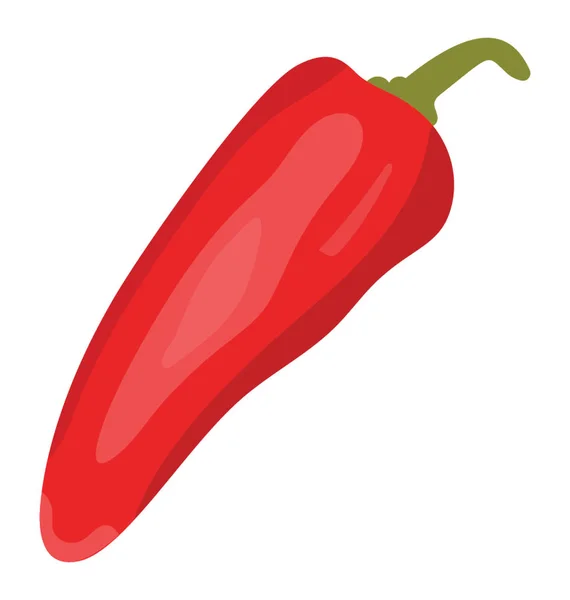 Red Chilli Spice Flat Colored Icon — Stock Vector