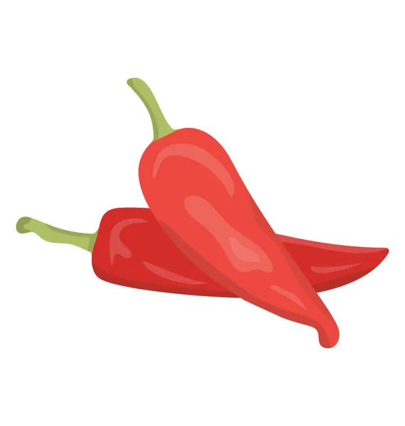 Dos Chiles Rojos Juntos Conocidos Como Ingrediente Alimentario — Vector de stock