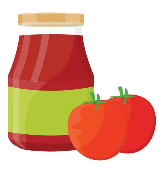 Einwegflasche Mit Tomatensauce — Stockvektor